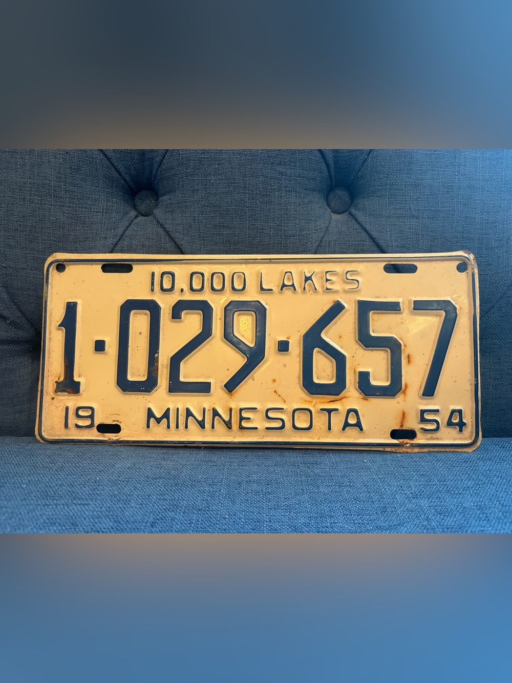 Vintage Minnesota License Plate Wall Decor 1954